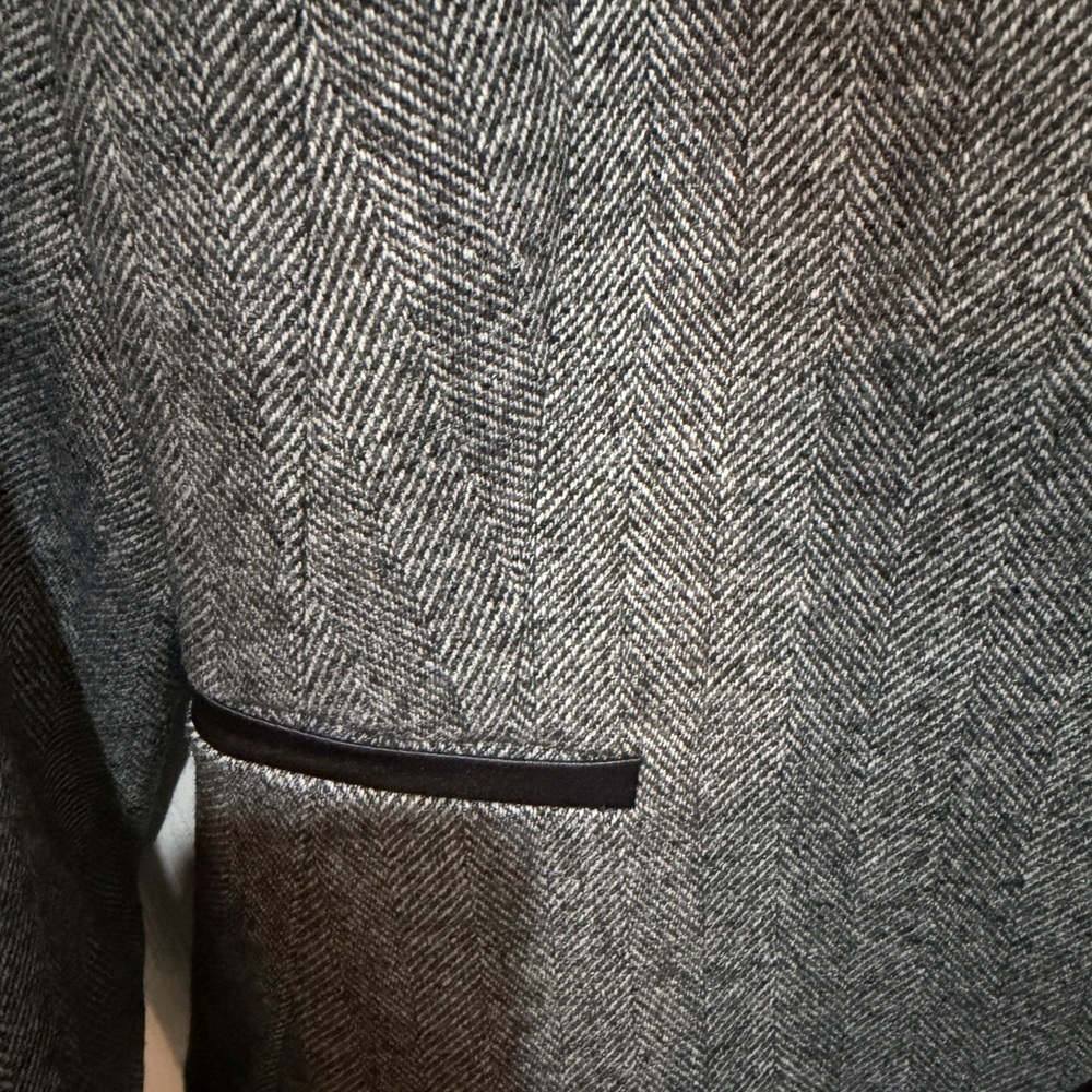 Rebecca Taylor Grey Herringbone Tailored Blazer Jacket Sz 4 NWT $372 - Picture 5 of 7